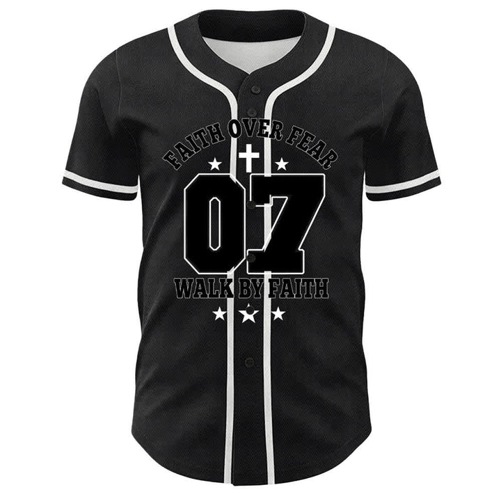 Christianartworkshop Faith Over Fear Walk By Fear Number 07 Dove Cross Unisex Baseball Jersey - image 4