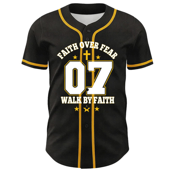 Christianartworkshop Faith Over Fear Walk By Fear Number 07 Dove Cross Unisex Baseball Jersey - image 1
