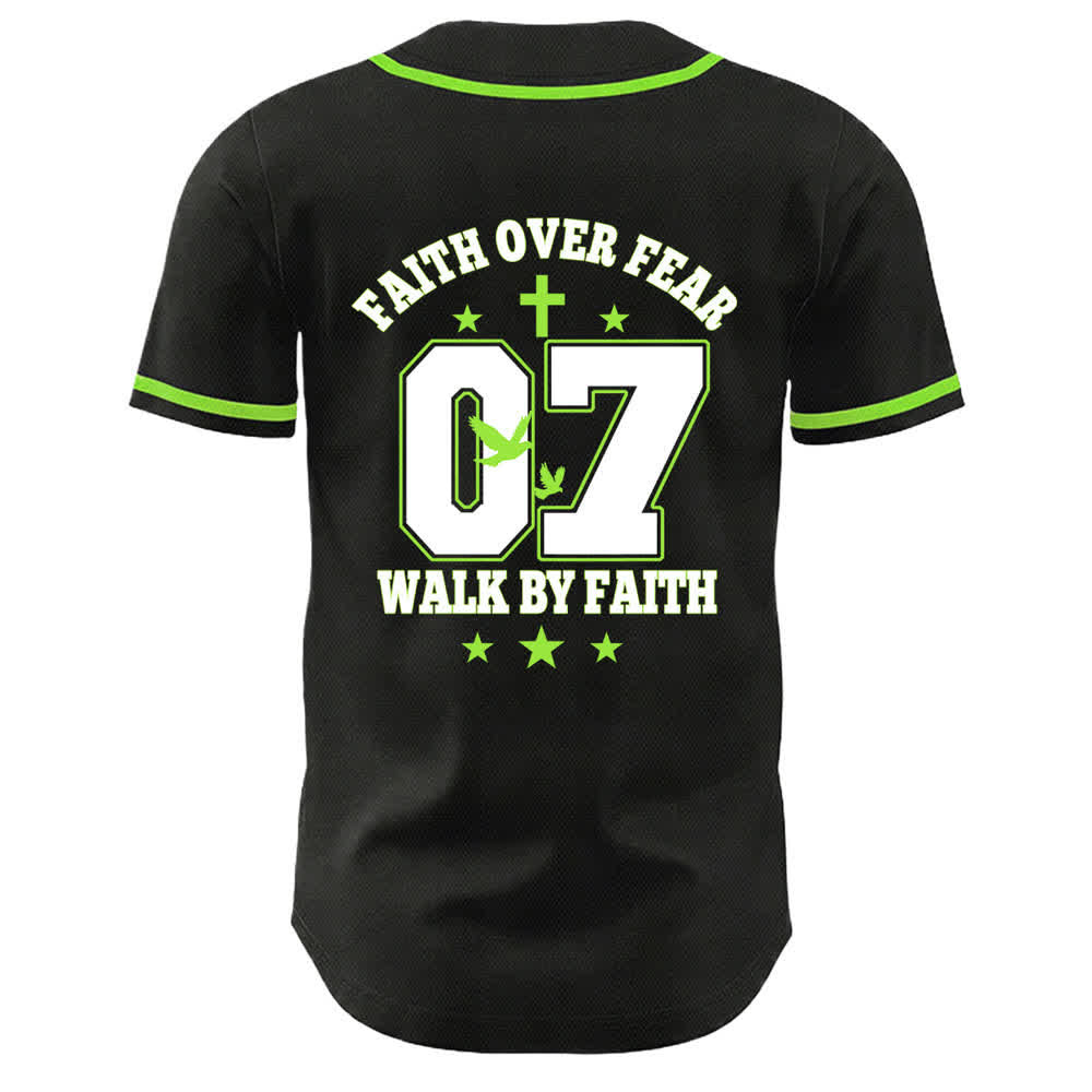 Christianartworkshop Faith Over Fear Walk By Fear Number 07 Dove Cross Unisex Baseball Jersey - image 17