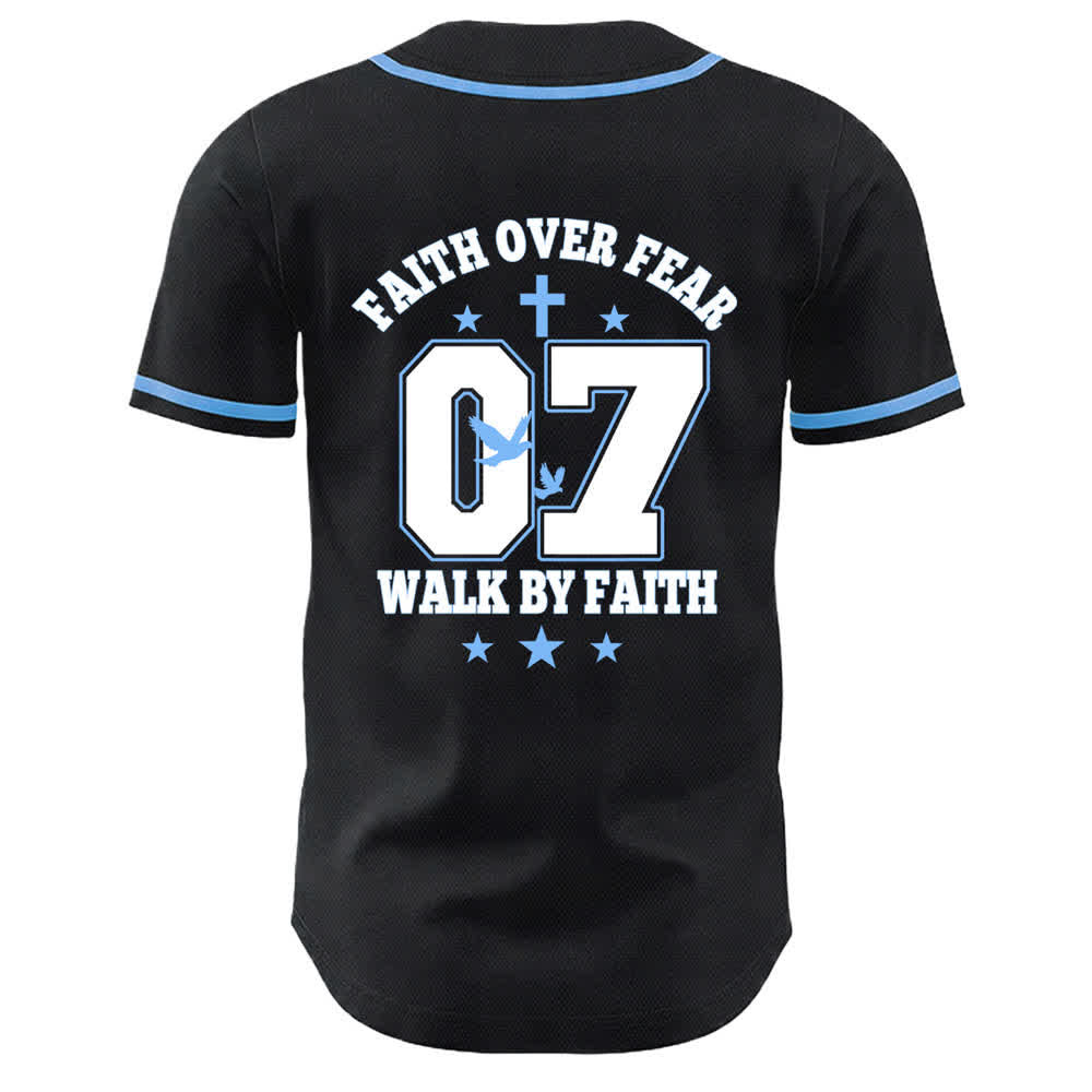 Christianartworkshop Faith Over Fear Walk By Fear Number 07 Dove Cross Unisex Baseball Jersey - image 14