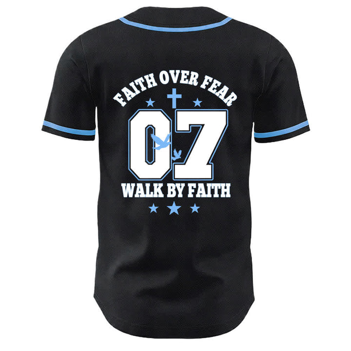 Christianartworkshop Faith Over Fear Walk By Fear Number 07 Dove Cross Unisex Baseball Jersey - image 14