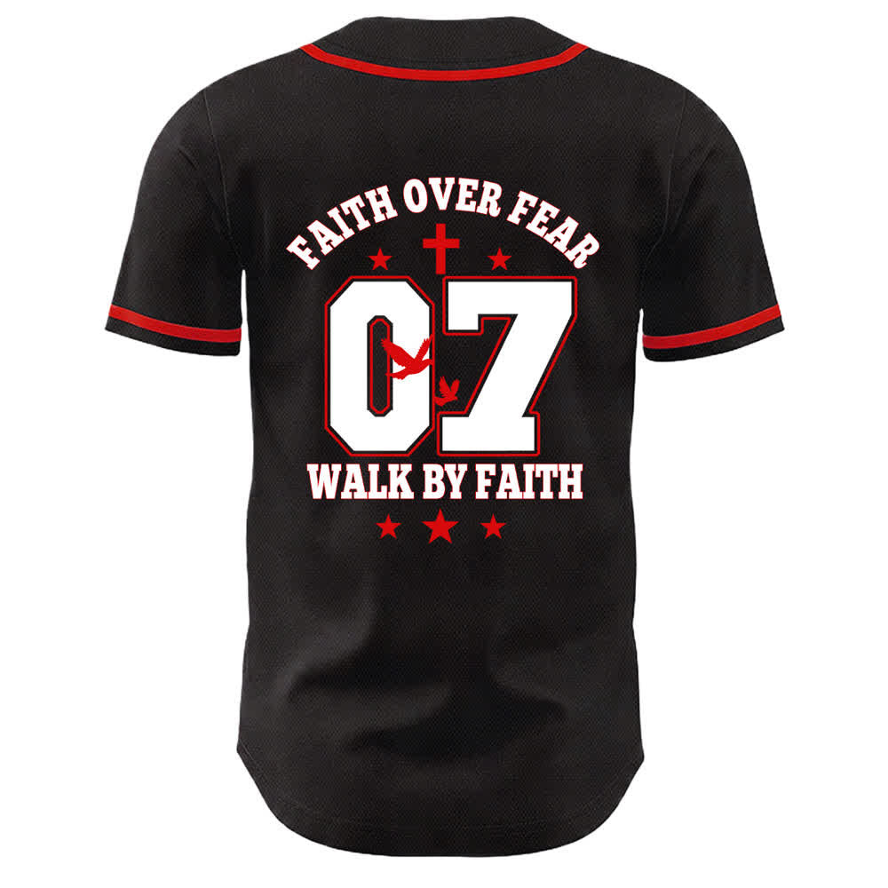 Christianartworkshop Faith Over Fear Walk By Fear Number 07 Dove Cross Unisex Baseball Jersey - image 8