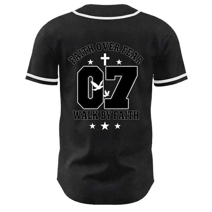 Christianartworkshop Faith Over Fear Walk By Fear Number 07 Dove Cross Unisex Baseball Jersey - image 5