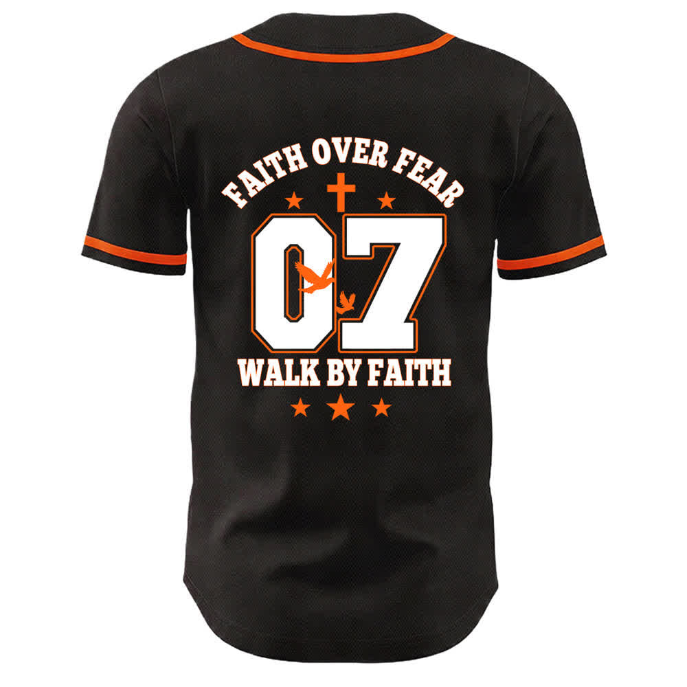 Christianartworkshop Faith Over Fear Walk By Fear Number 07 Dove Cross Unisex Baseball Jersey - image 11