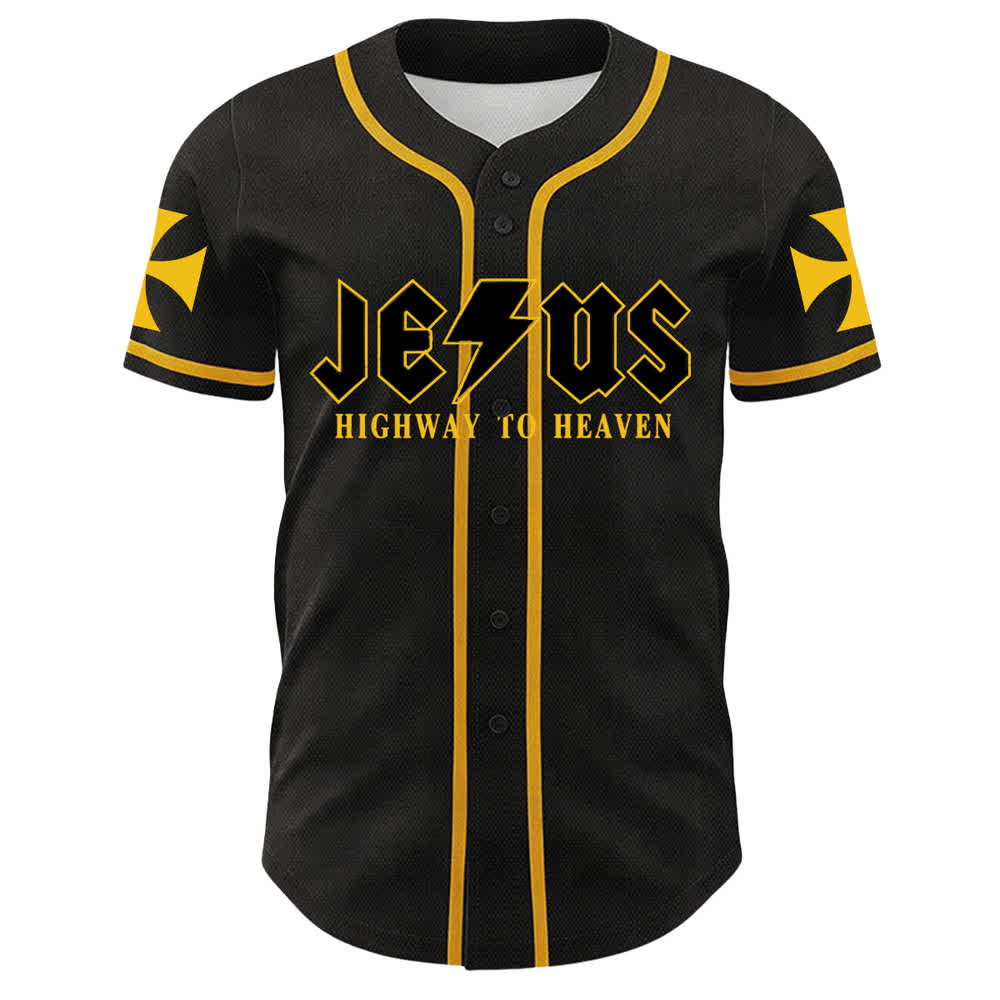 Christianartworkshop Jesus Highway To Heaven Lion Of Judah Unisex Baseball Jersey - image 2