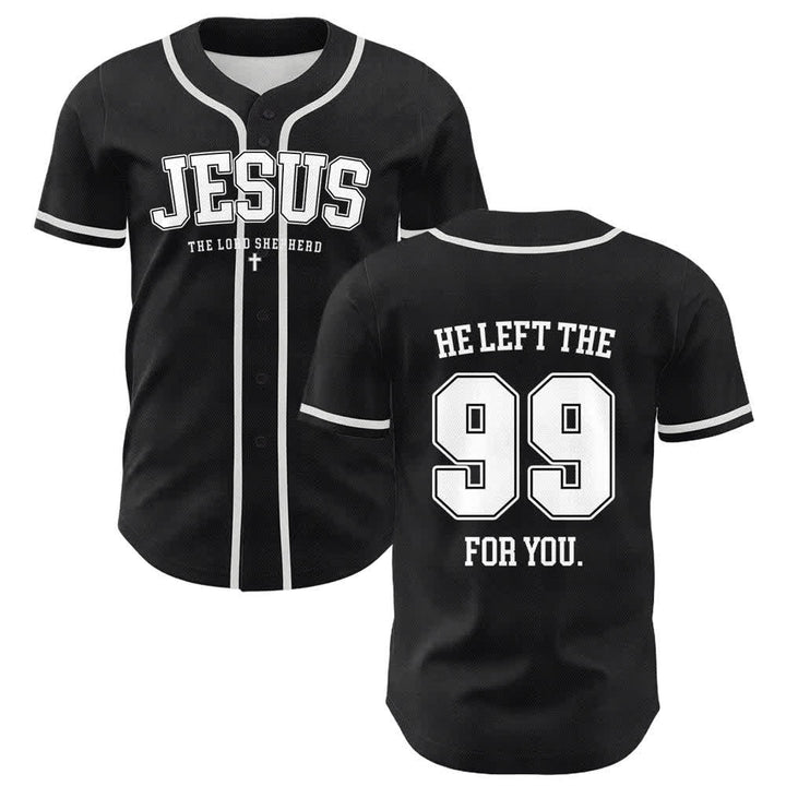 Christianartworkshop Jesus He Left The 99 For You Unisex Baseball Jersey - White - 5XL - image 6