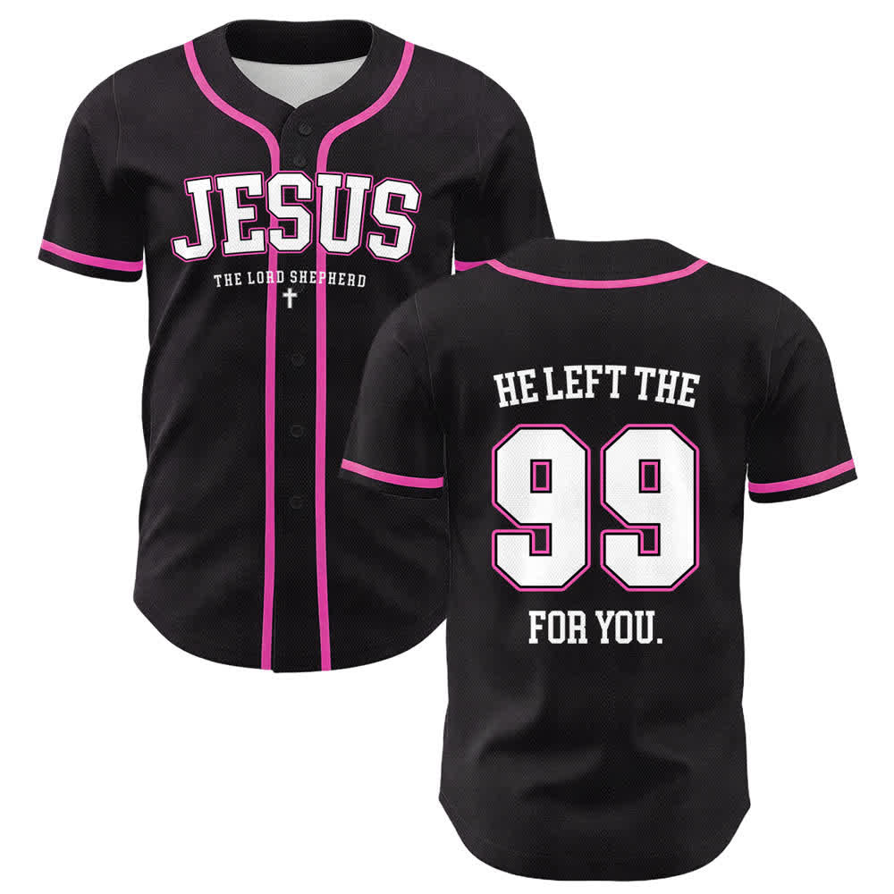 Christianartworkshop Jesus He Left The 99 For You Unisex Baseball Jersey - Pink - 5XL - image 9