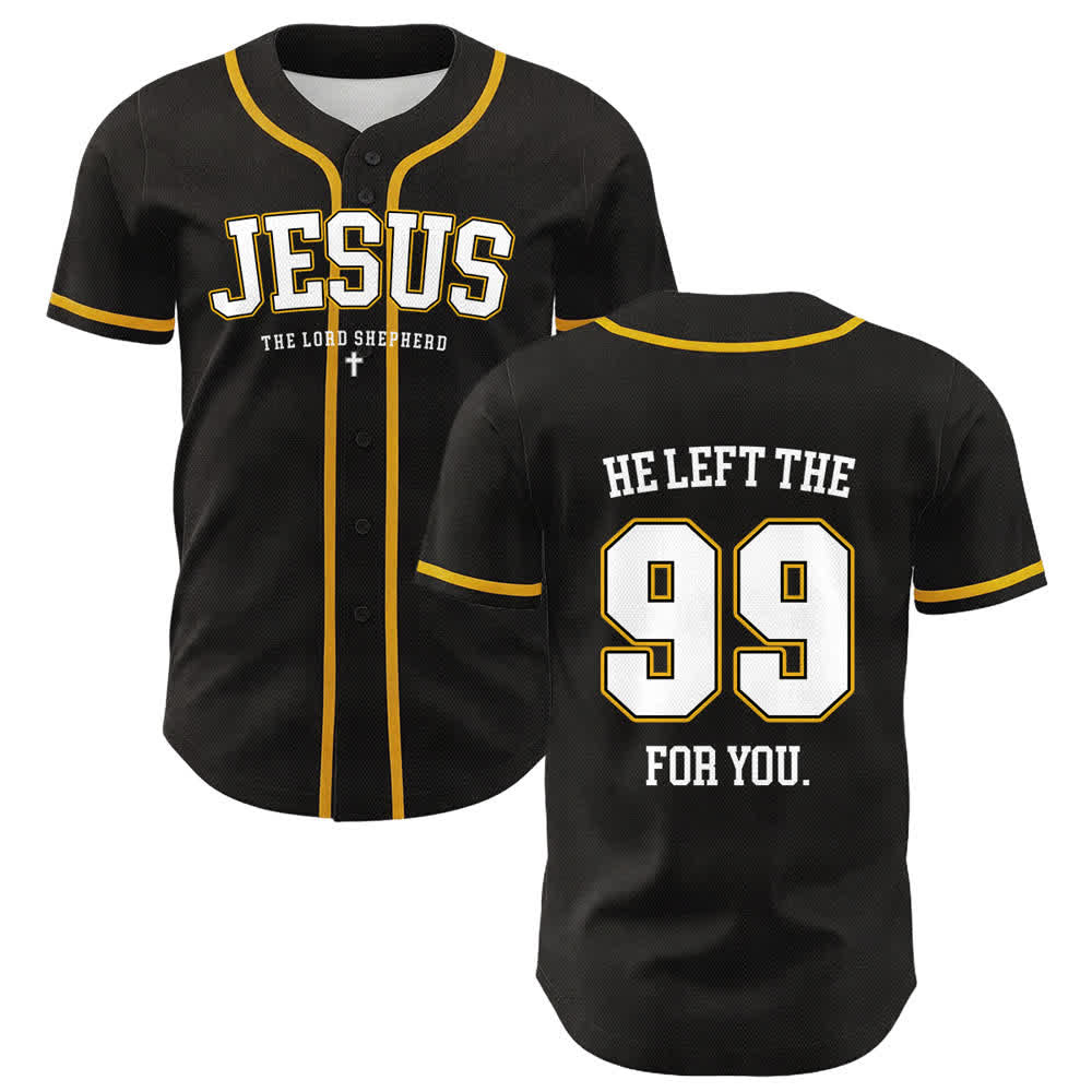 Christianartworkshop Jesus He Left The 99 For You Unisex Baseball Jersey - Yellow - 5XL - image 0