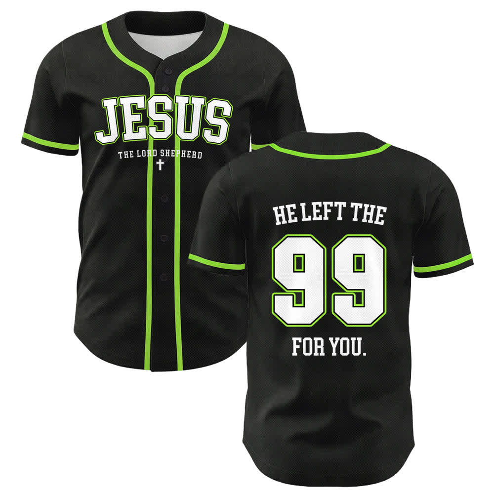 Christianartworkshop Jesus He Left The 99 For You Unisex Baseball Jersey - Light Green - 5XL - image 18