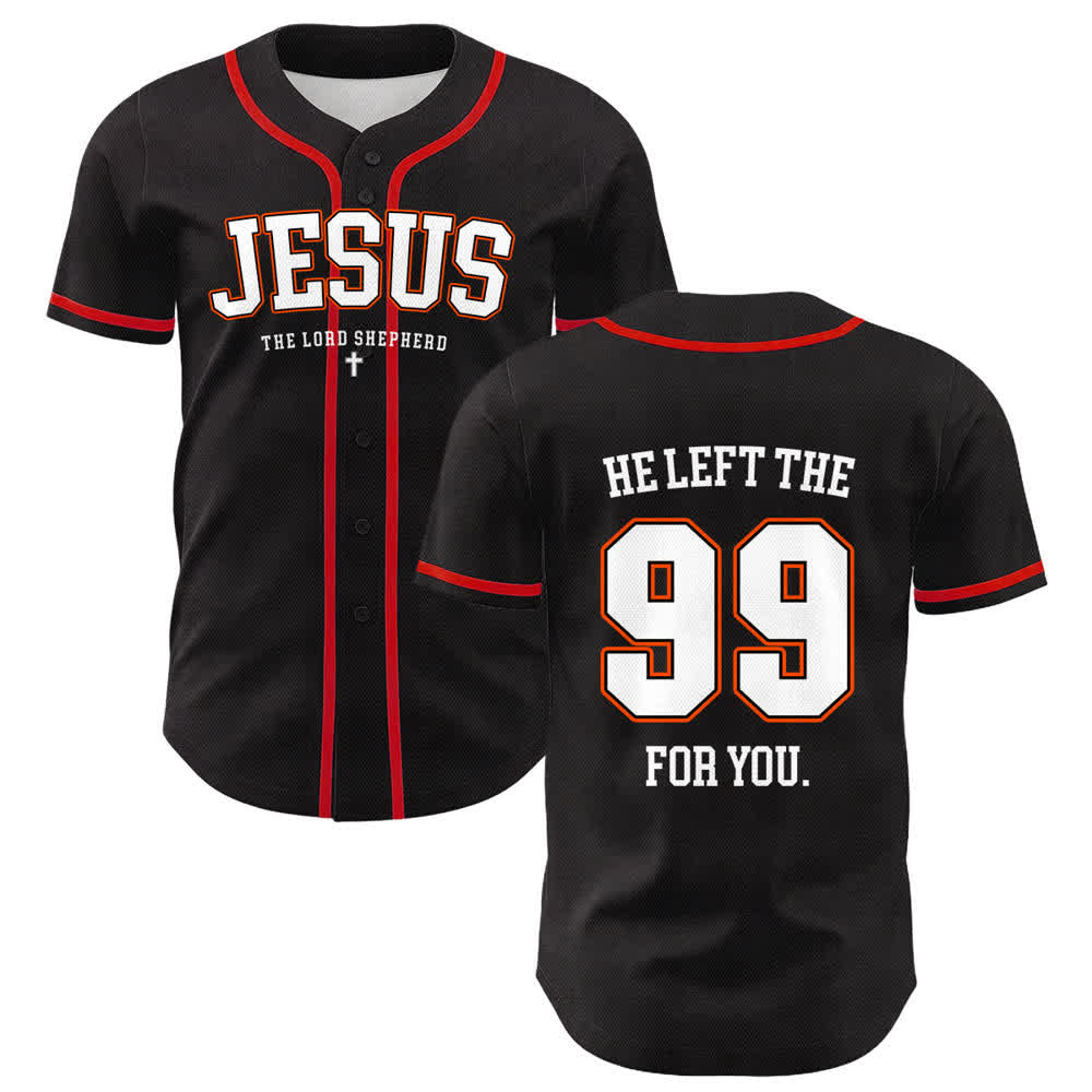 Christianartworkshop Jesus He Left The 99 For You Unisex Baseball Jersey - Red - 5XL - image 12