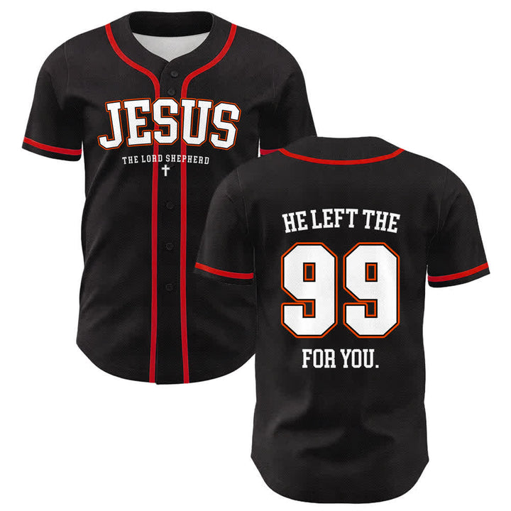 Christianartworkshop Jesus He Left The 99 For You Unisex Baseball Jersey - Red - 5XL - image 12
