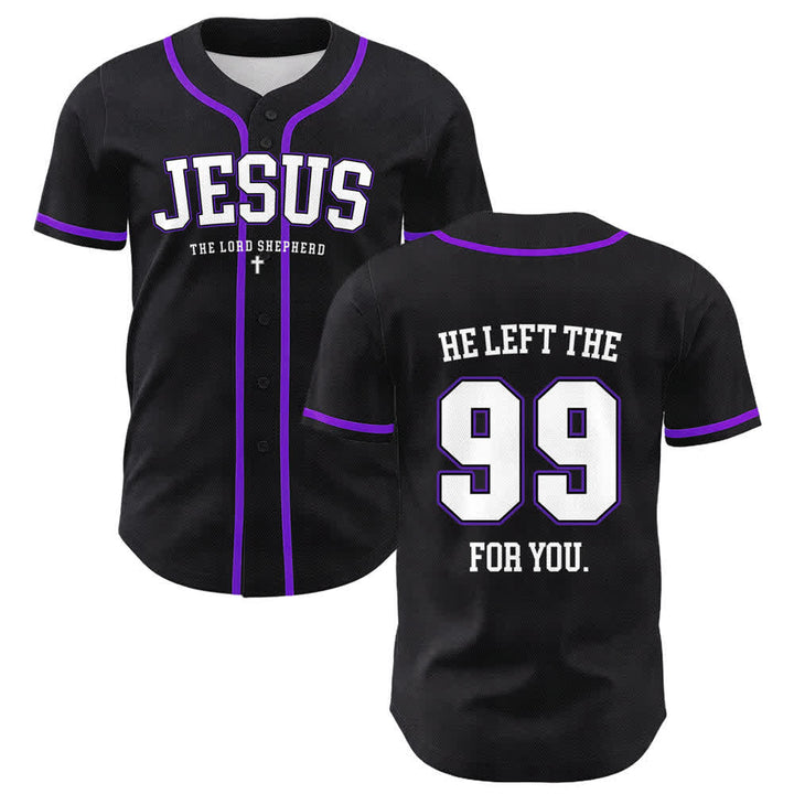 Christianartworkshop Jesus He Left The 99 For You Unisex Baseball Jersey - Purple - 5XL - image 21