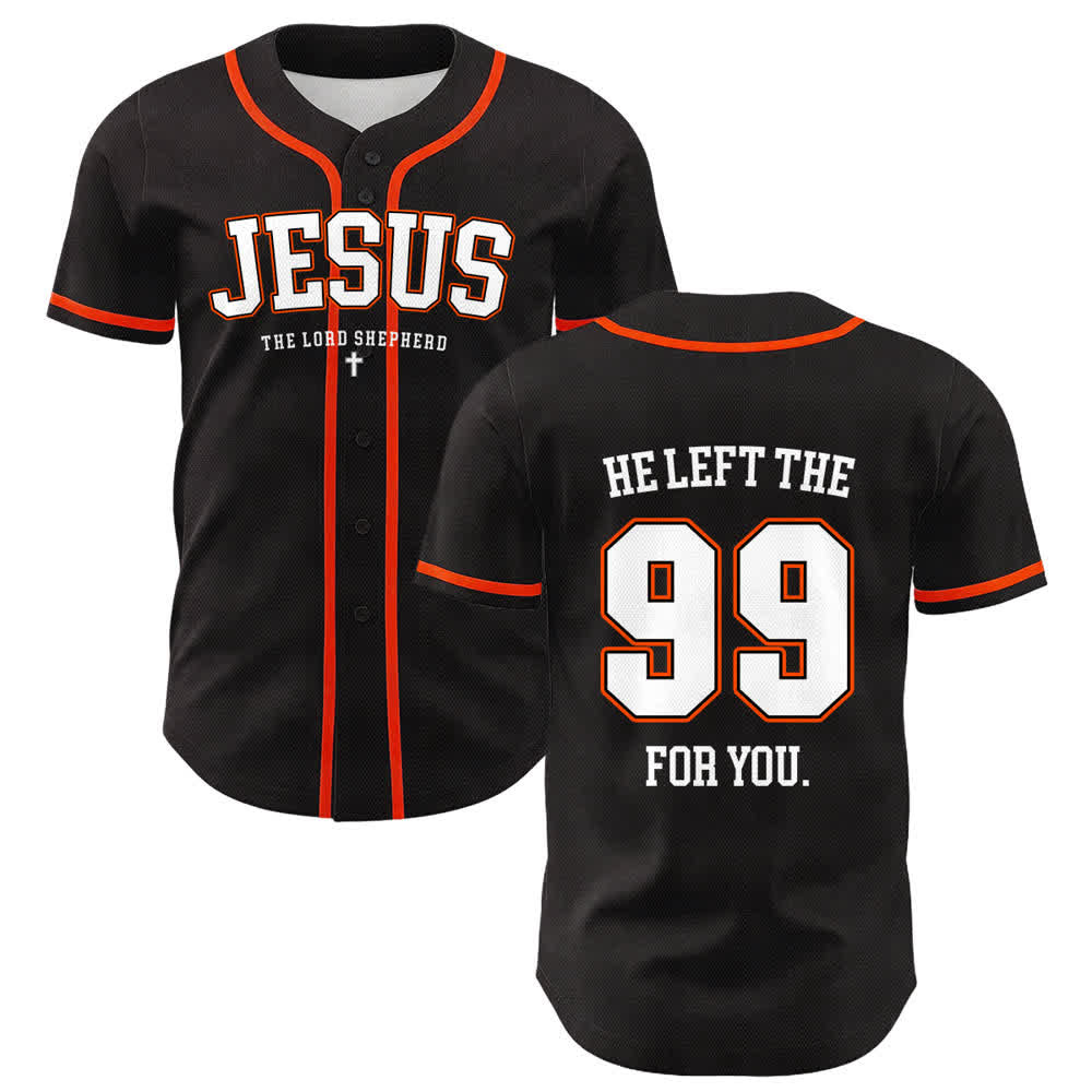 Christianartworkshop Jesus He Left The 99 For You Unisex Baseball Jersey - Orange - 5XL - image 15