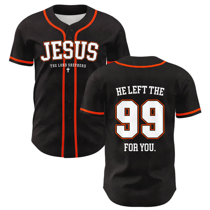 Christianartworkshop Jesus He Left The 99 For You Unisex Baseball Jersey - Orange - 5XL - image 15