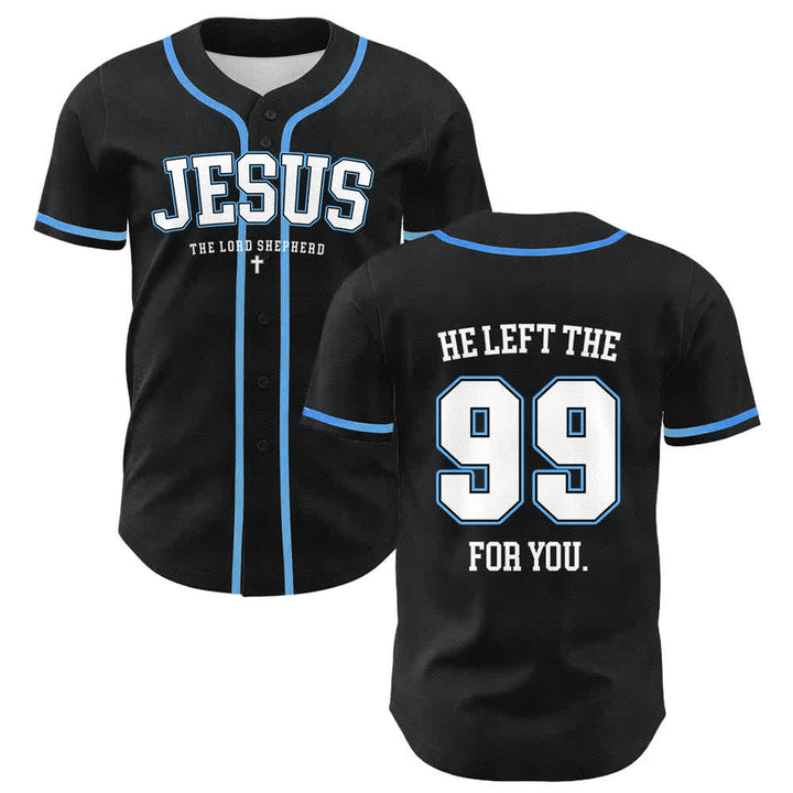 Christianartworkshop Jesus He Left The 99 For You Unisex Baseball Jersey - Blue - 5XL - image 3