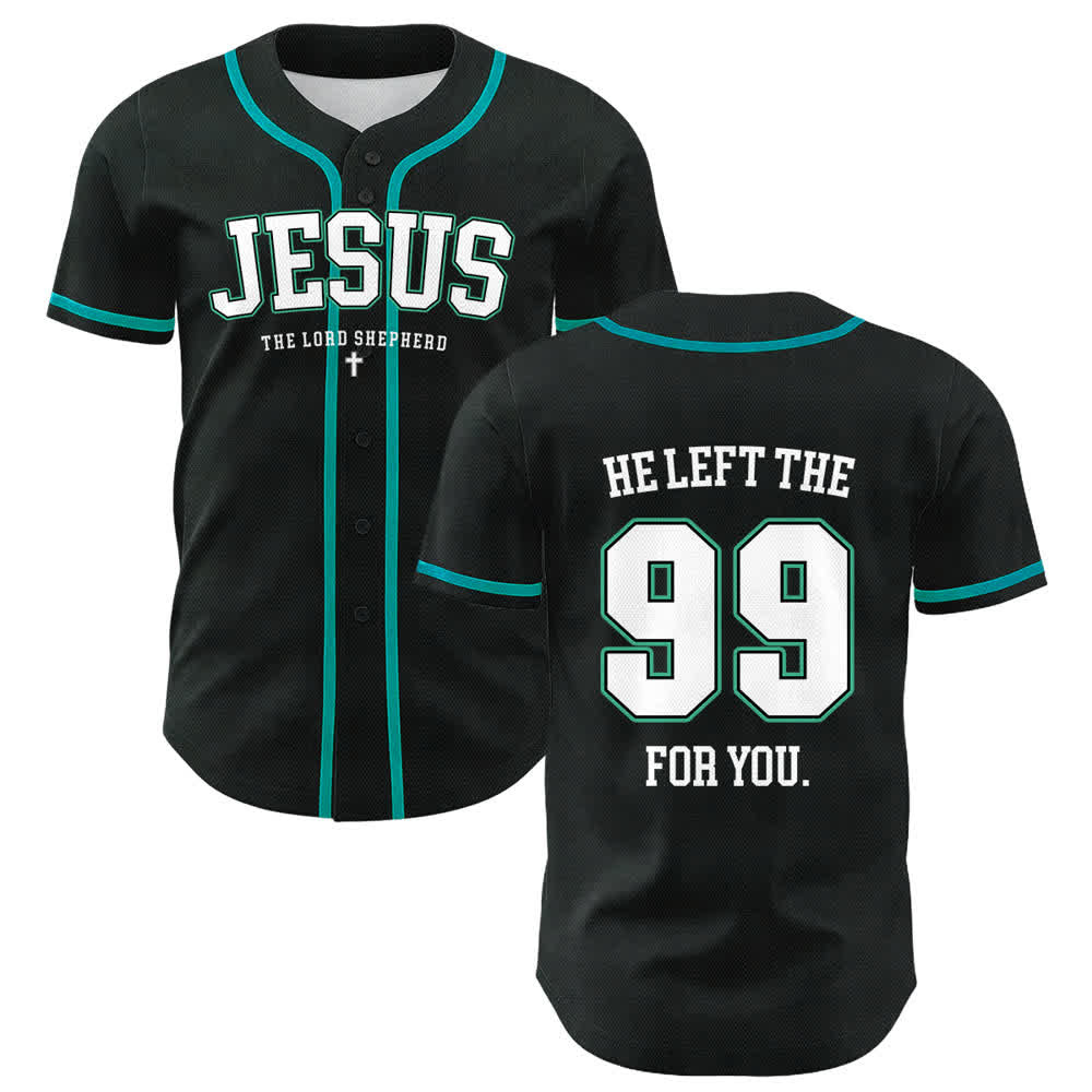 Christianartworkshop Jesus He Left The 99 For You Unisex Baseball Jersey - Dark Green - 5XL - image 24