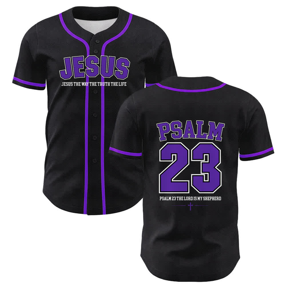 Christianartworkshop Jesus Psalm 23 The Lord Is My Shepherd Unisex Baseball Jersey - Purple - 5XL - image 21