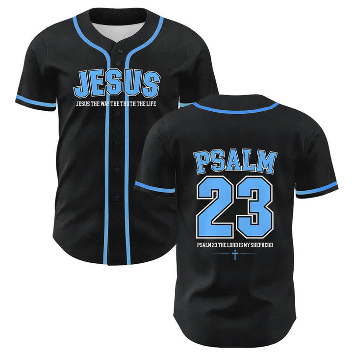 Christianartworkshop Jesus Psalm 23 The Lord Is My Shepherd Unisex Baseball Jersey - Blue - 5XL - image 3