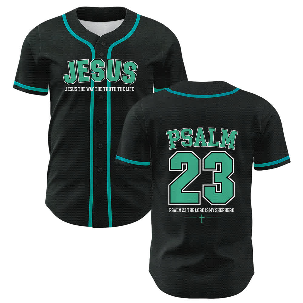 Christianartworkshop Jesus Psalm 23 The Lord Is My Shepherd Unisex Baseball Jersey - Dark Green - 5XL - image 24