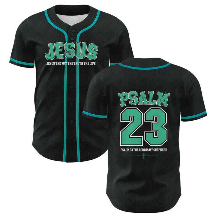 Christianartworkshop Jesus Psalm 23 The Lord Is My Shepherd Unisex Baseball Jersey - Dark Green - 5XL - image 24