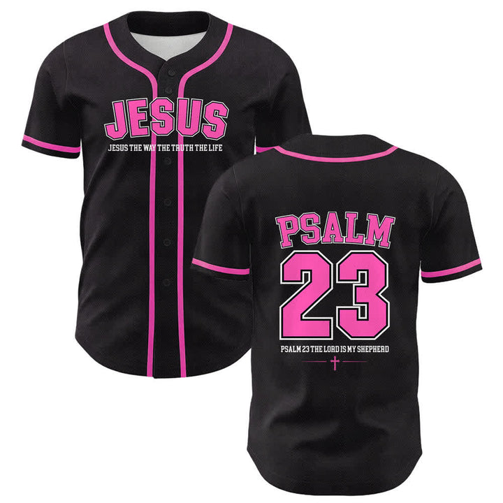Christianartworkshop Jesus Psalm 23 The Lord Is My Shepherd Unisex Baseball Jersey - Pink - 5XL - image 9