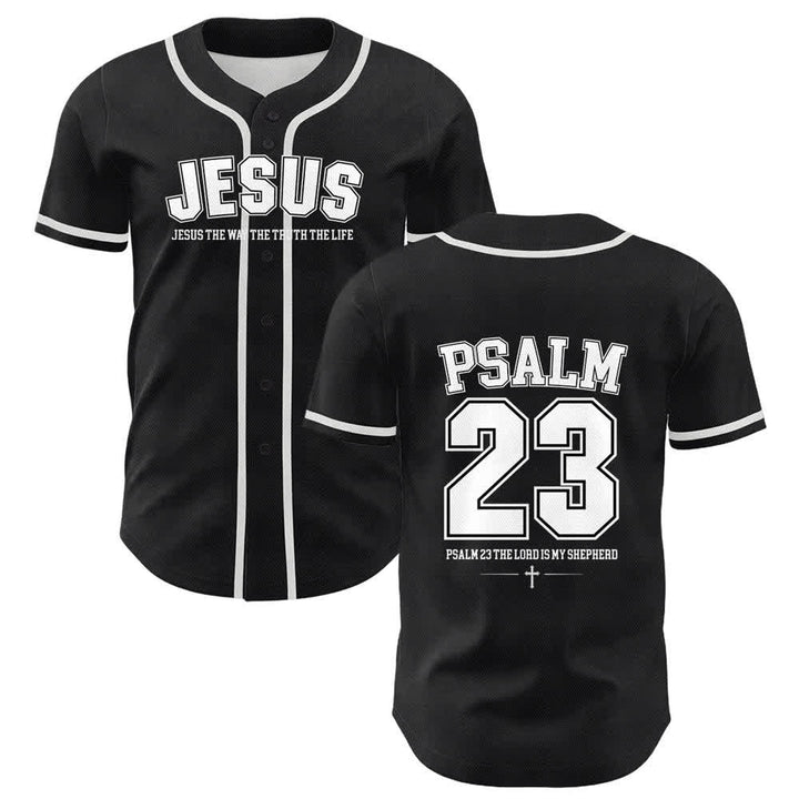 Christianartworkshop Jesus Psalm 23 The Lord Is My Shepherd Unisex Baseball Jersey - White - 5XL - image 6