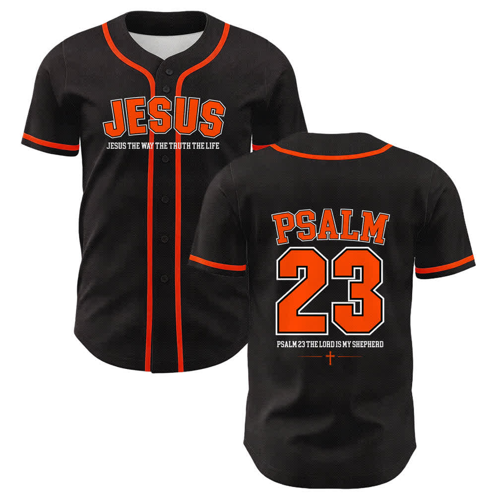 Christianartworkshop Jesus Psalm 23 The Lord Is My Shepherd Unisex Baseball Jersey - Orange - 5XL - image 15