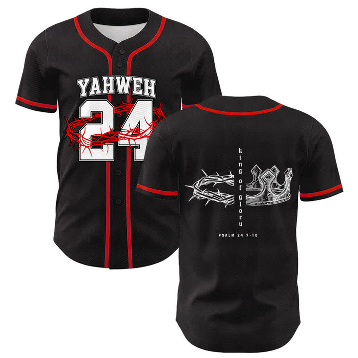 Christianartworkshop Yahweh 24 King Of Glory Psalm 24 Unisex Baseball Jersey - Red - 5XL - image 9