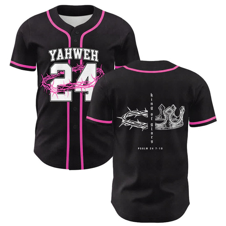 Christianartworkshop Yahweh 24 King Of Glory Psalm 24 Unisex Baseball Jersey - Pink - 5XL - image 6