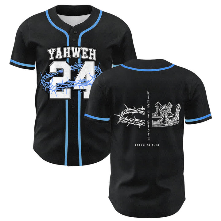 Christianartworkshop Yahweh 24 King Of Glory Psalm 24 Unisex Baseball Jersey - Blue - 5XL - image 0