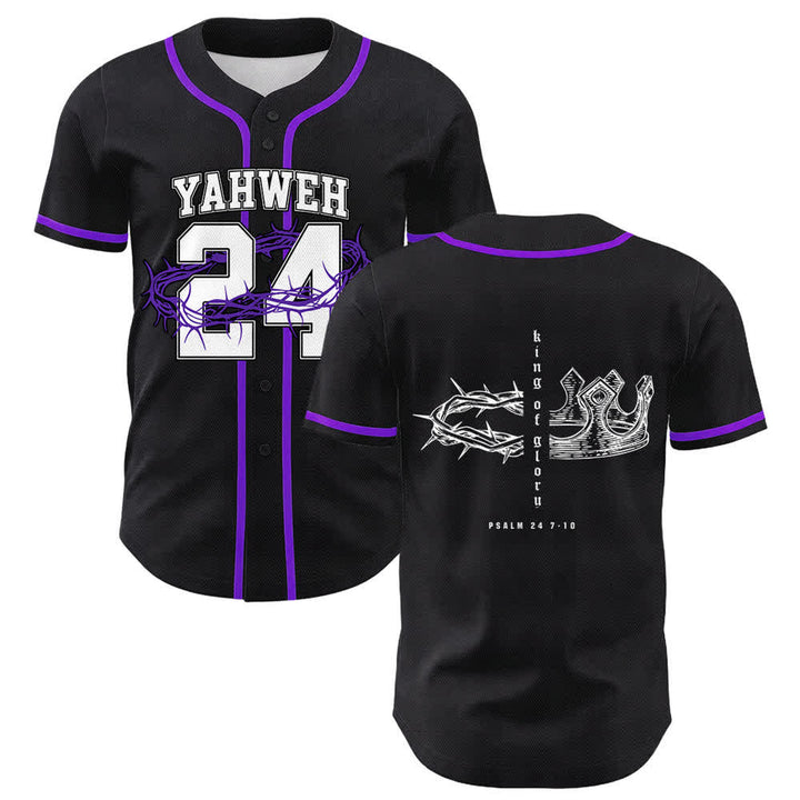 Christianartworkshop Yahweh 24 King Of Glory Psalm 24 Unisex Baseball Jersey - Purple - 5XL - image 21