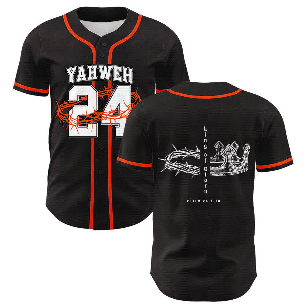 Christianartworkshop Yahweh 24 King Of Glory Psalm 24 Unisex Baseball Jersey - Orange - 5XL - image 12