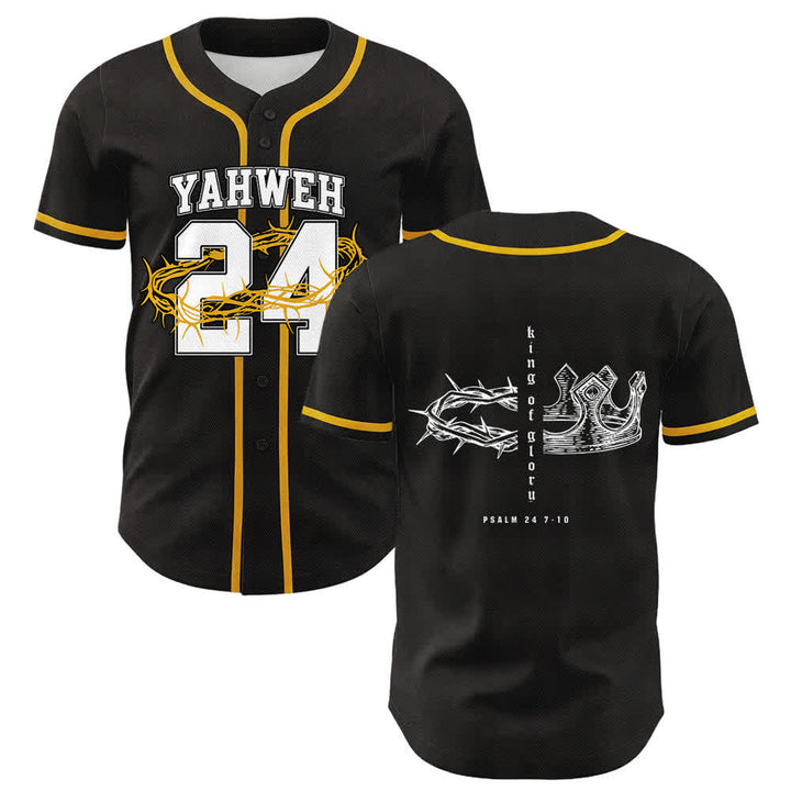 Christianartworkshop Yahweh 24 King Of Glory Psalm 24 Unisex Baseball Jersey - Yellow - 5XL - image 3