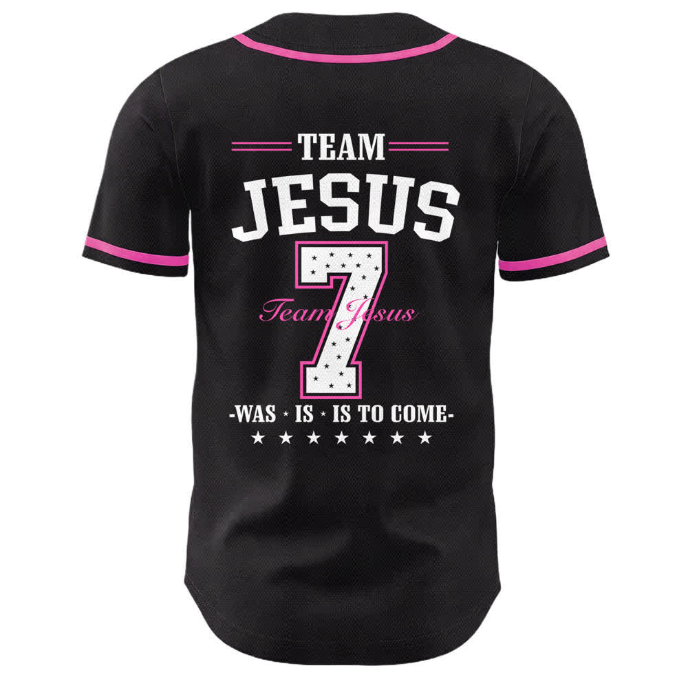 Christianartworkshop Team Jesus Number 7 Was Is Is To Come Unisex Baseball Jersey - image 10
