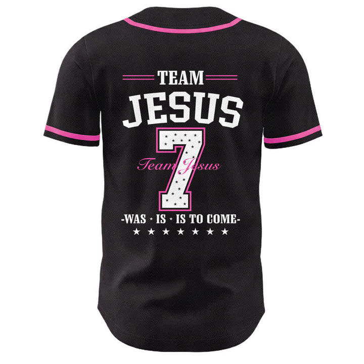 Christianartworkshop Team Jesus Number 7 Was Is Is To Come Unisex Baseball Jersey - image 10
