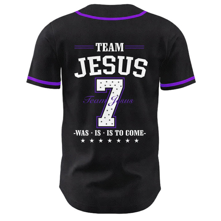 Christianartworkshop Team Jesus Number 7 Was Is Is To Come Unisex Baseball Jersey - image 22