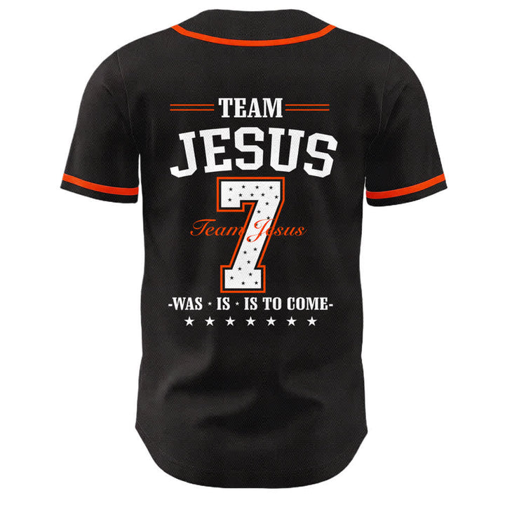 Christianartworkshop Team Jesus Number 7 Was Is Is To Come Unisex Baseball Jersey - image 16