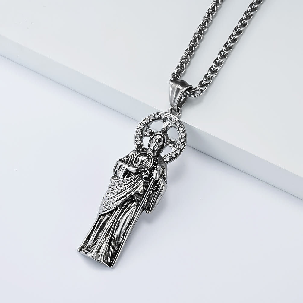 FREE Today: Rhinestone Halo Saint Jude Thaddeus Cuban Pendant Necklace: Emblem of Desperate Fortune Salvation - image 5