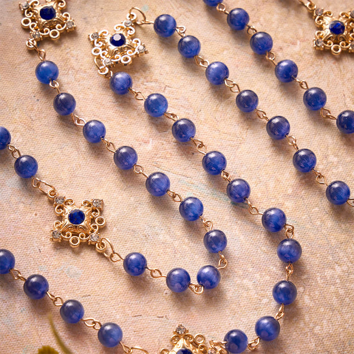 FREE Today: Vintage Filigree Blue Cat’s Eye Bead Rosary: Emblem of Calming Heavenly Radiance - image 7