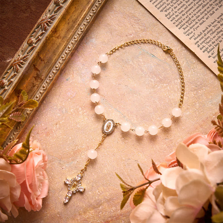 FREE Today: Multi-Color Stained Glass Pocket Car Rosary With Jeweled Our Lady of Guadalupe Cross - image 24