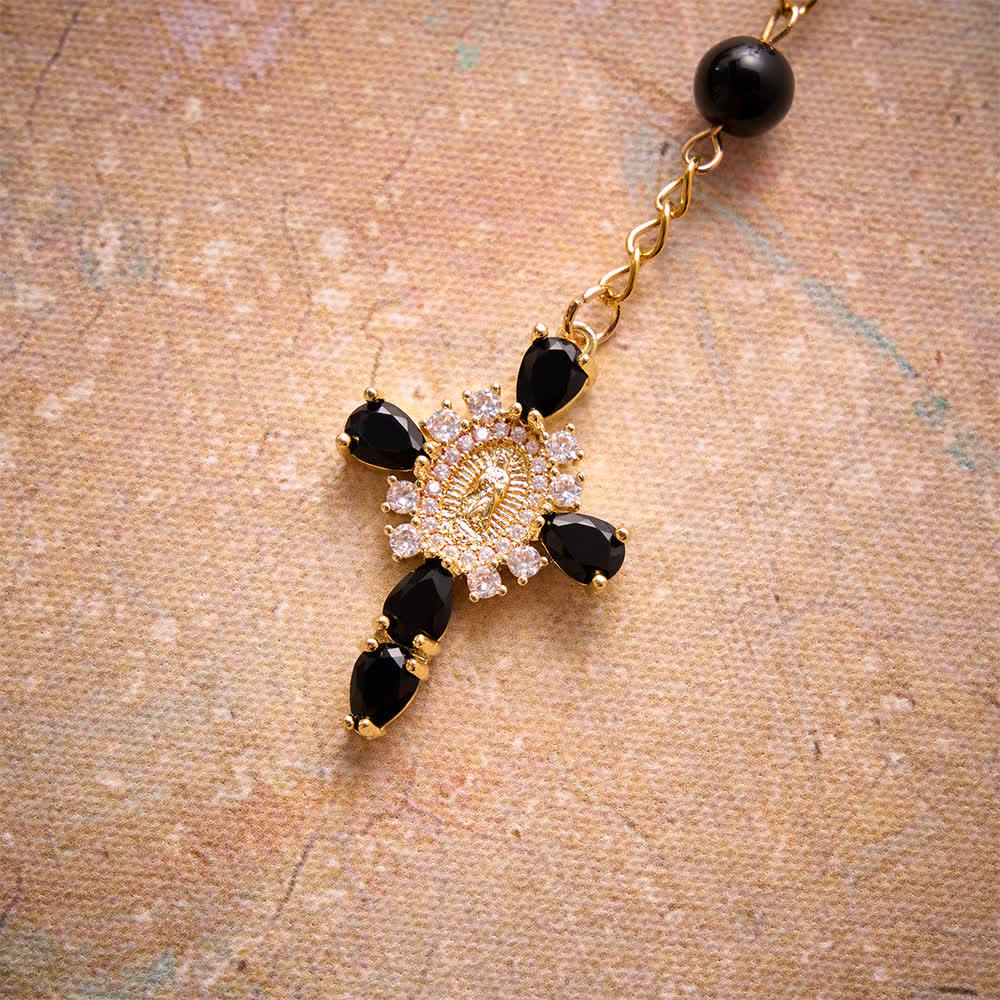FREE Today: Multi-Color Stained Glass Pocket Car Rosary With Jeweled Our Lady of Guadalupe Cross - image 11