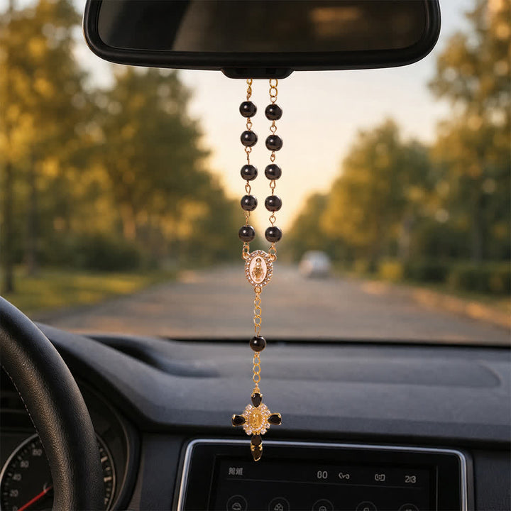 FREE Today: Multi-Color Stained Glass Pocket Car Rosary With Jeweled Our Lady of Guadalupe Cross - image 7