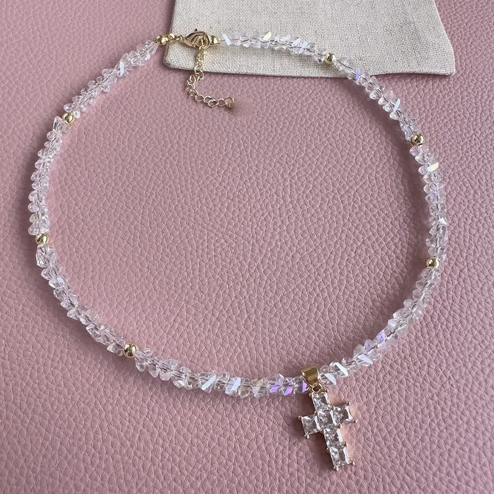 Christianartworkshop Faceted Crystal Bead Cross Charm Bracelet: Emblem of Sparkling Heavenly Blessing - image 6