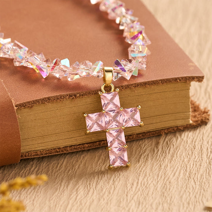 FREE Today: Faceted Crystal Bead Cross Charm Bracelet: Emblem of Sparkling Heavenly Blessing - image 9