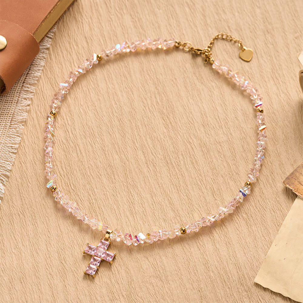 Christianartworkshop Faceted Crystal Bead Cross Charm Bracelet: Emblem of Sparkling Heavenly Blessing - image 7