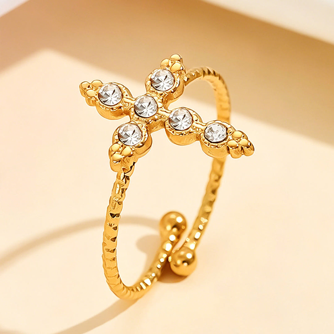 FREE Today: Twisted Band Adjustable Cross Stone Ring: Emblem of Radiant Heavenly Blessing - image 8