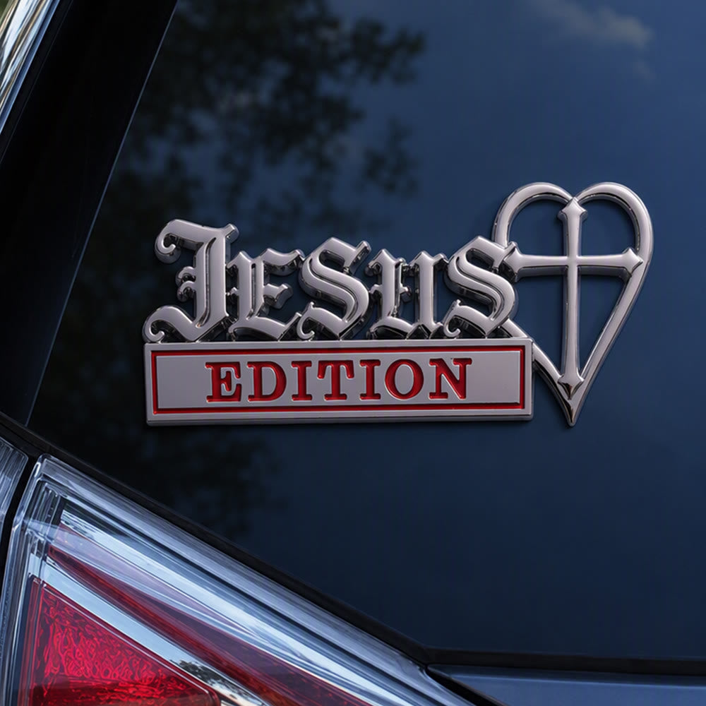 Christianartworkshop 3D Metal Jesus Heart Cross Car Sticker: Emblem of Firm Heavenly Conviction - image 4