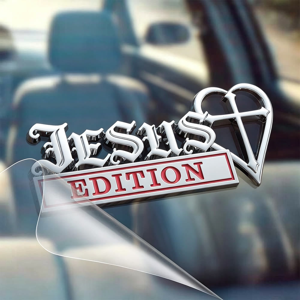 FREE Today: 3D Metal Jesus Heart Cross Car Sticker: Emblem of Firm Heavenly Conviction - Silver Red - image 3