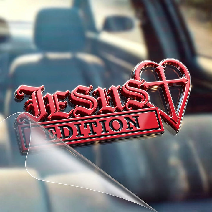 Christianartworkshop 3D Metal Jesus Heart Cross Car Sticker: Emblem of Firm Heavenly Conviction - Red Black - Set of 20 - image 7