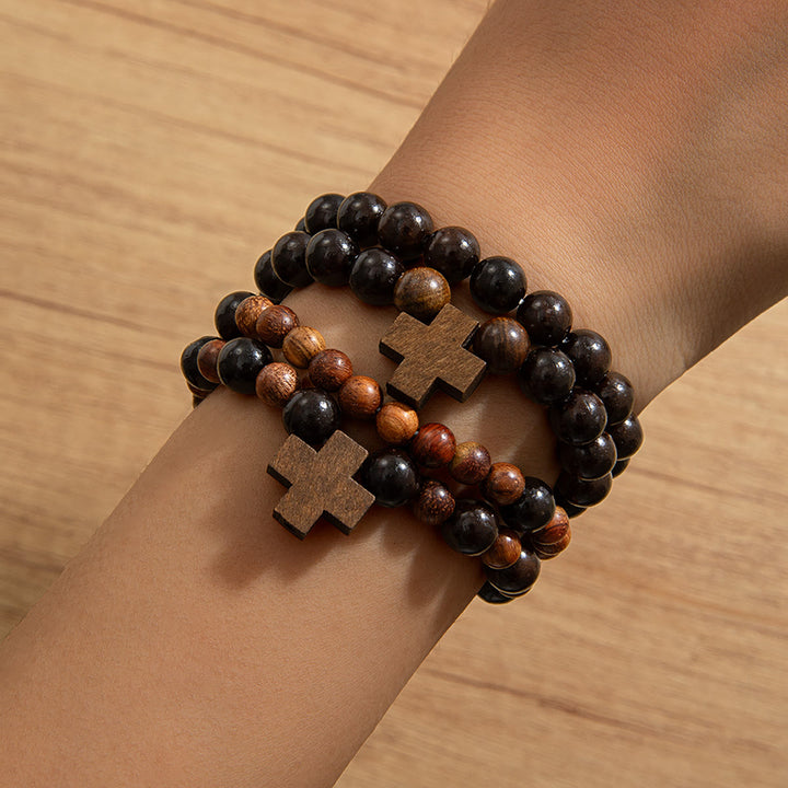 FREE Today: Natural Wooden Bead Cross Stretch Bracelet: Emblem of Stable Heavenly Shelter - G - image 6